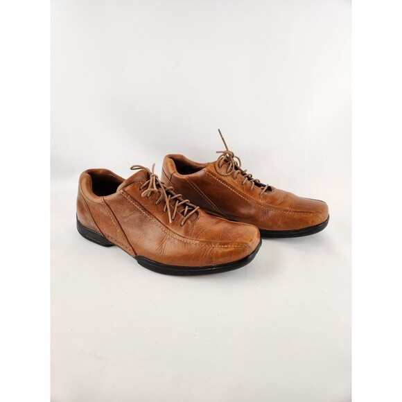 Cole‎ Haan Men's SZ 10 Cognac Oxford Grand Lace Up Casual Square Toe Dress Shoes - Picture 1 of 12